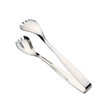 Stainless Steel Salad Tongs Mirror Finish Modern Serving Utensil Kitchen Tool
