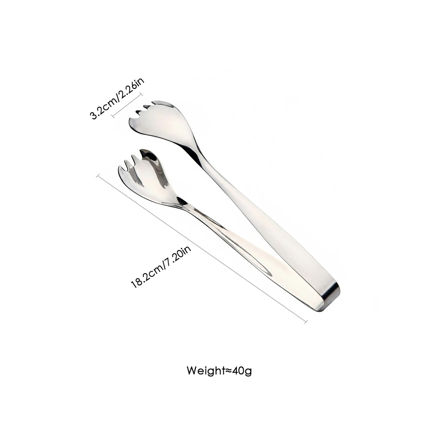 Stainless Steel Salad Tongs Mirror Finish Modern Serving Utensil Kitchen Tool