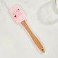 Silicone Spatula Set XO Heart Print Wooden Handle Heat Resistant Baking Mixing Kitchen Tools 3 Piece