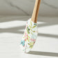 Silicone Spatula Set Butterfly Floral Print Wooden Handle Heat Resistant Baking Mixing Tools 2 Piece