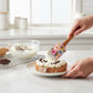 Silicone Spatula Set Butterfly Floral Print Wooden Handle Heat Resistant Baking Mixing Tools 2 Piece
