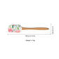 Silicone Spatula Set Butterfly Floral Print Wooden Handle Heat Resistant Baking Mixing Tools 2 Piece