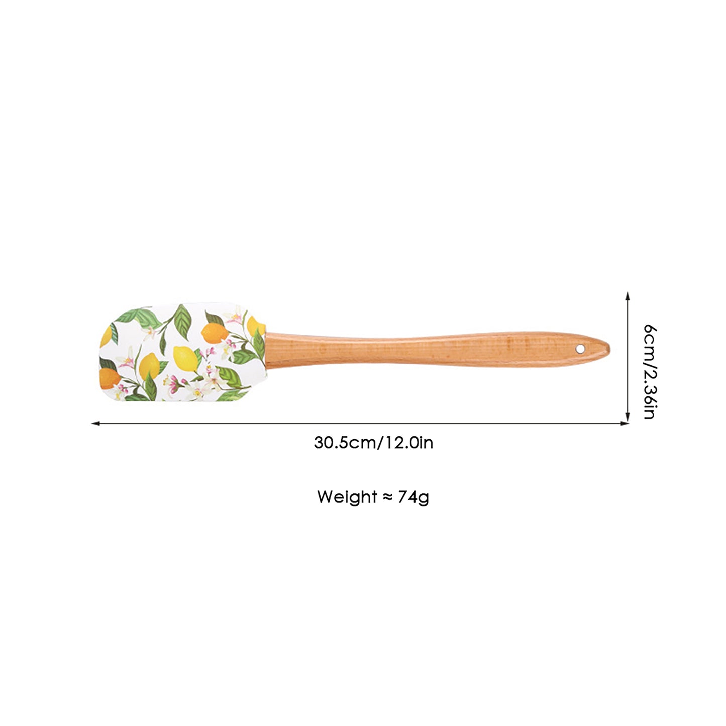 Silicone Spatula Set Butterfly Floral Print Wooden Handle Heat Resistant Baking Mixing Tools 2 Piece
