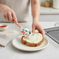 Silicone Spatula Set with Wooden Handles Bee Print Heat Resistant Kitchen Baking Tools 2 Piece