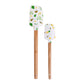 Silicone Spatula Set with Wooden Handles Bee Print Heat Resistant Kitchen Baking Tools 2 Piece