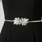 Slim Metal Leaf Accent Waist Belt Decorative Fashion Belt