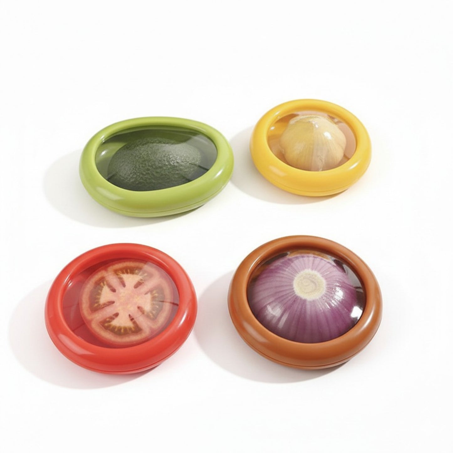 Reusable Food Storage Containers with Stretch Seal Lid for Produce 4 Piece Set