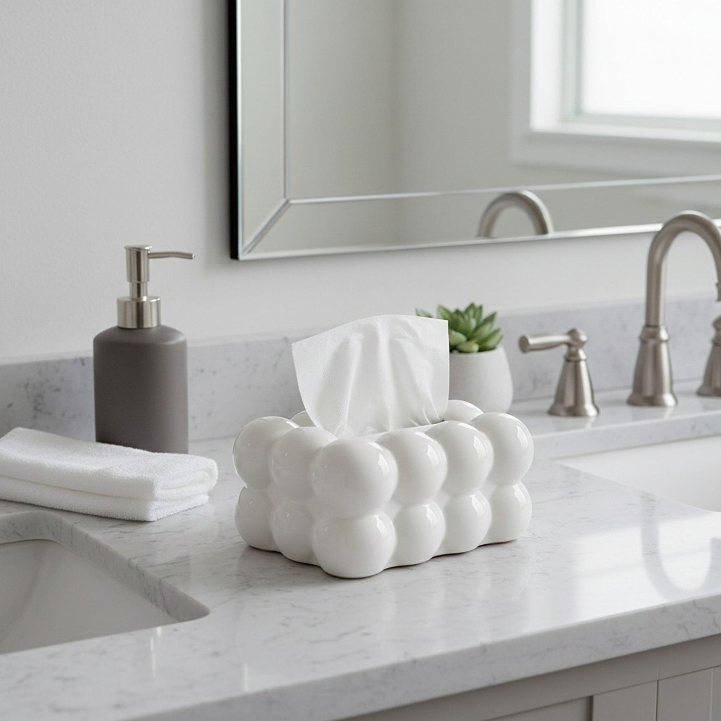 Bubble Cube Tissue Box Cover Decorative Tabletop Holder