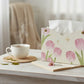 3-Piece Floral Decorative Tissue Box Cover with Painted Tulip Design