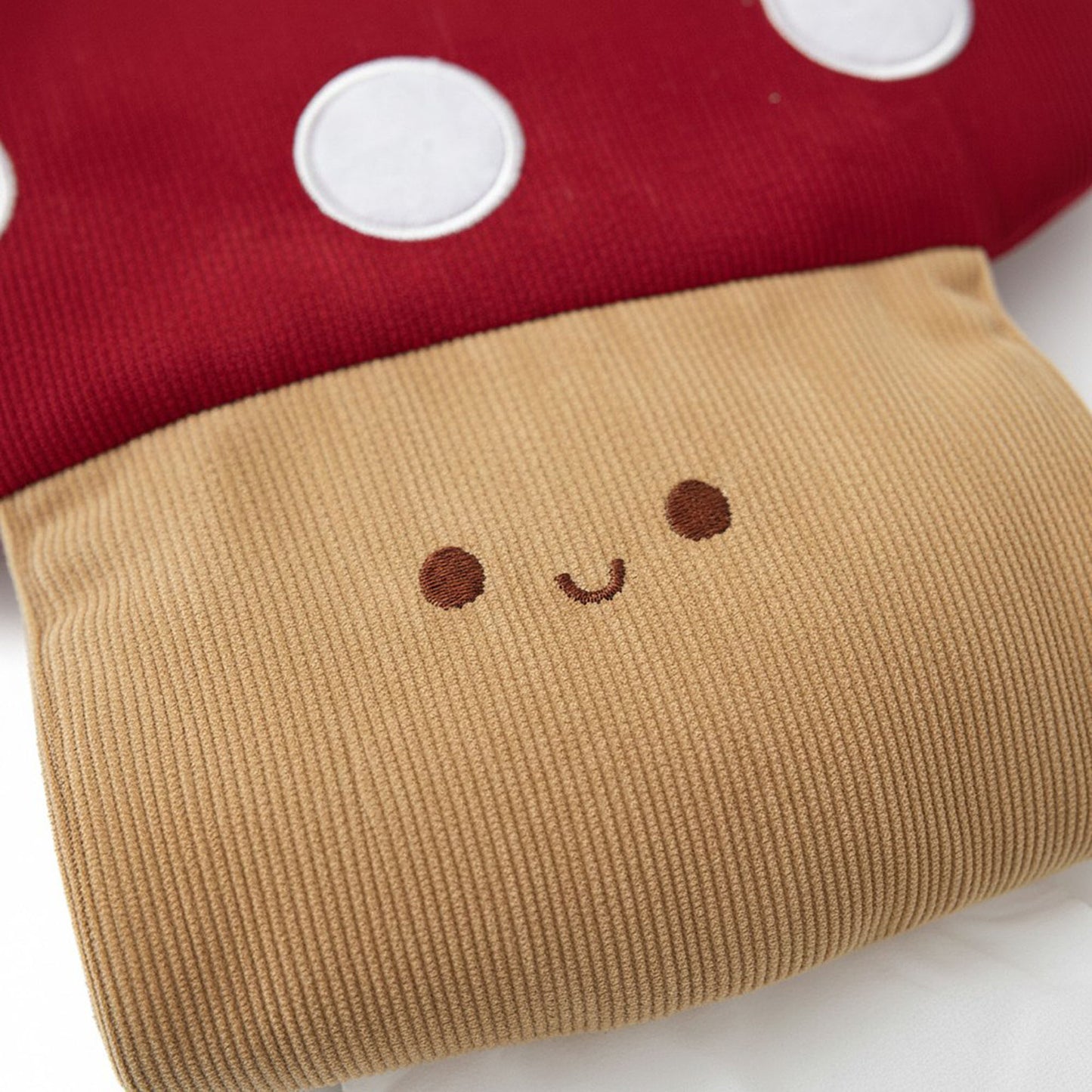 Mushroom Hanging Tissue Holder with Soft Textured Fabric Design