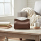 3-piece Woven Texture Faux Leather Tissue Holder with Snap Closure Design
