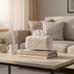 Modern Marble-Style Tissue Box Cover with Smooth Rounded Edges