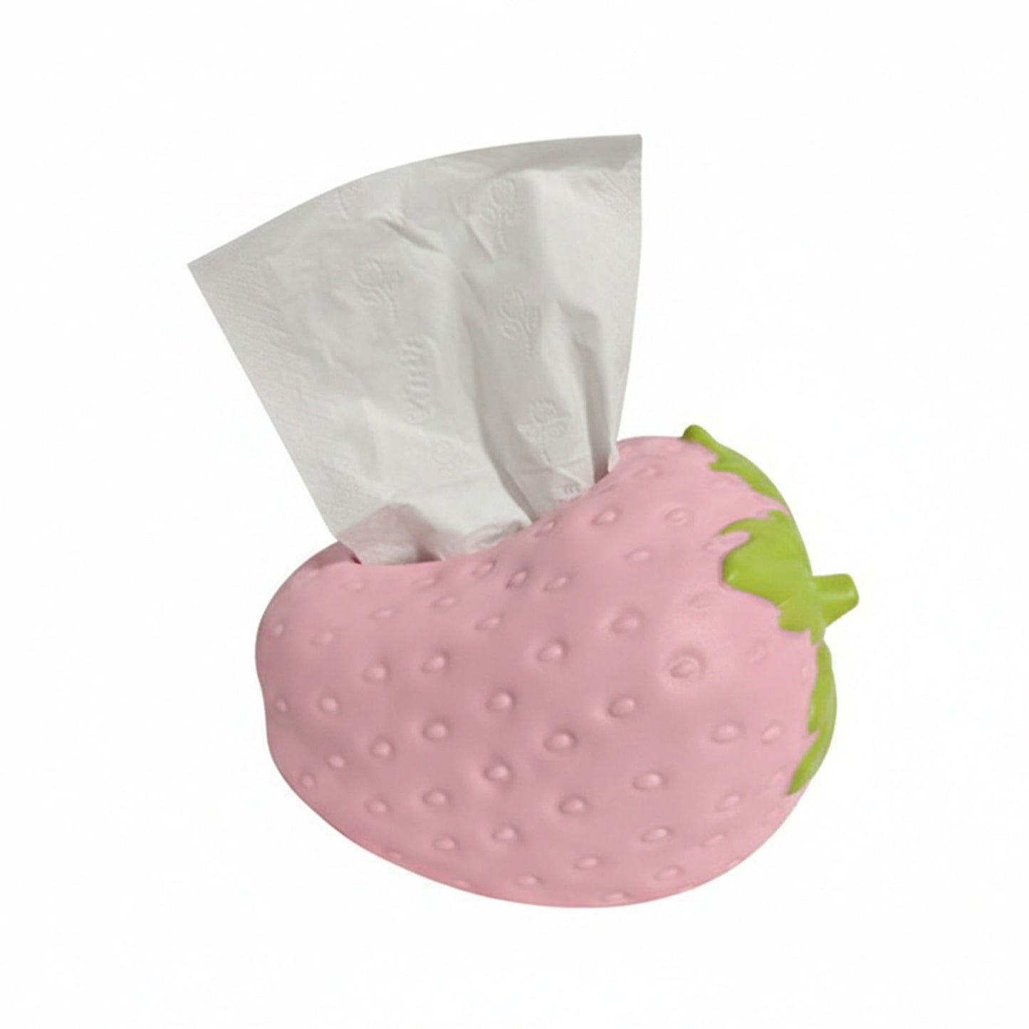 Strawberry-Shaped Decorative Tissue Holder with Textured Surface
