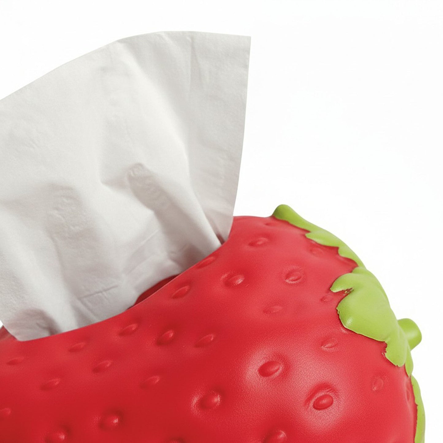 Strawberry-Shaped Decorative Tissue Holder with Textured Surface
