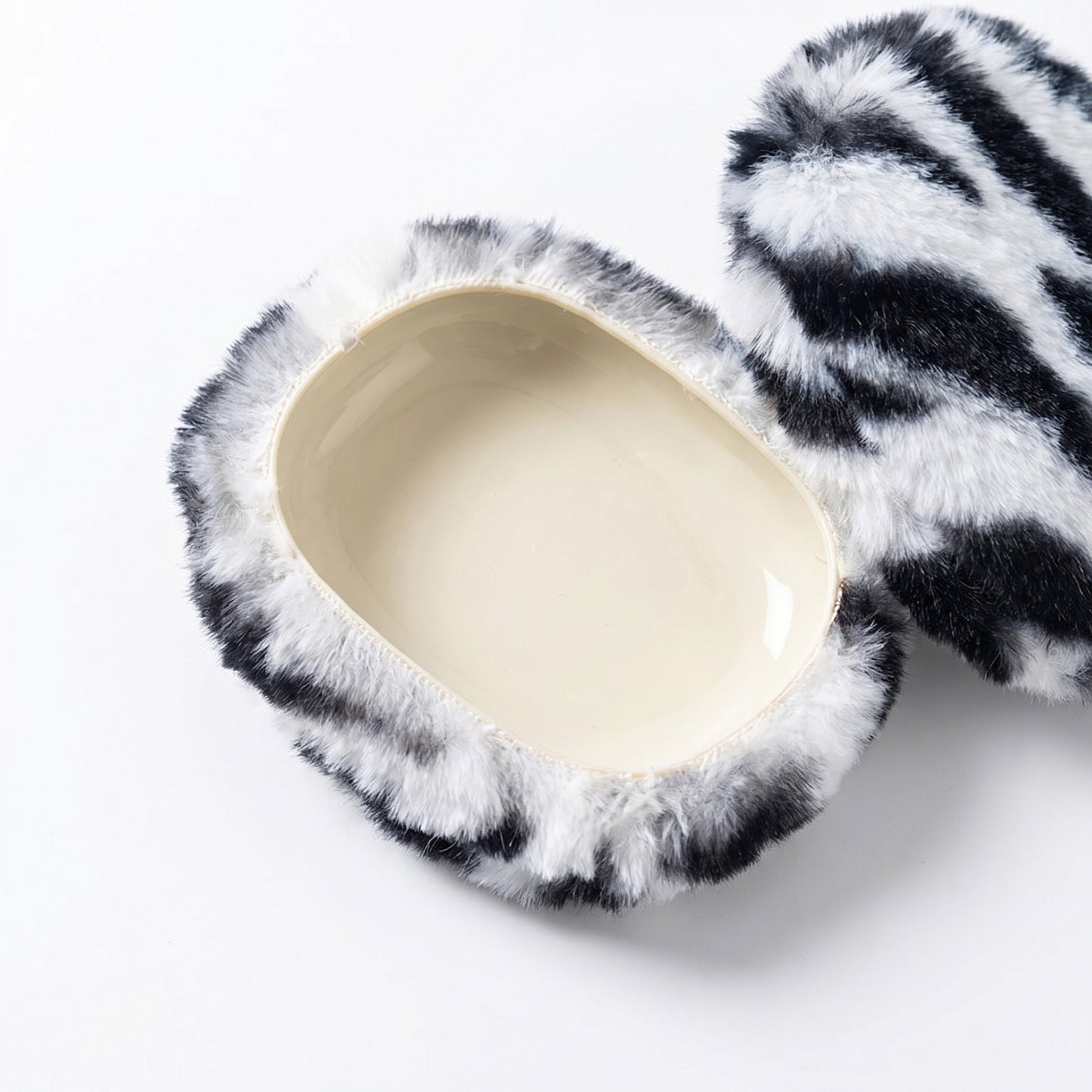 Tiger Print Plush Headphone Case for AirPods Max, Cute Furry Protective Cover with Soft Lining