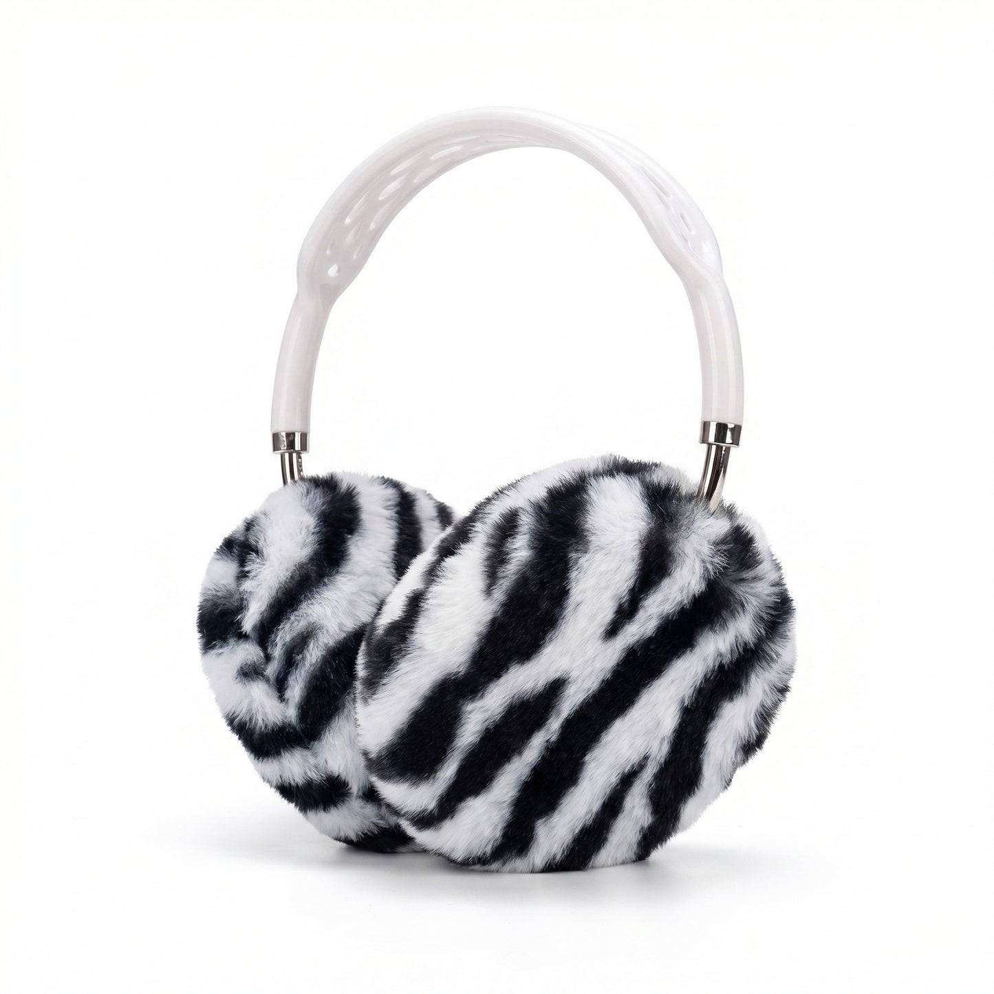 Tiger Print Plush Headphone Case for AirPods Max, Cute Furry Protective Cover with Soft Lining