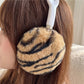 Tiger Print Plush Headphone Case for AirPods Max, Cute Furry Protective Cover with Soft Lining