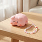 Cute Pink Pig Silicone AirPods 4 Case, 3D Cartoon Protective Cover with Carabiner
