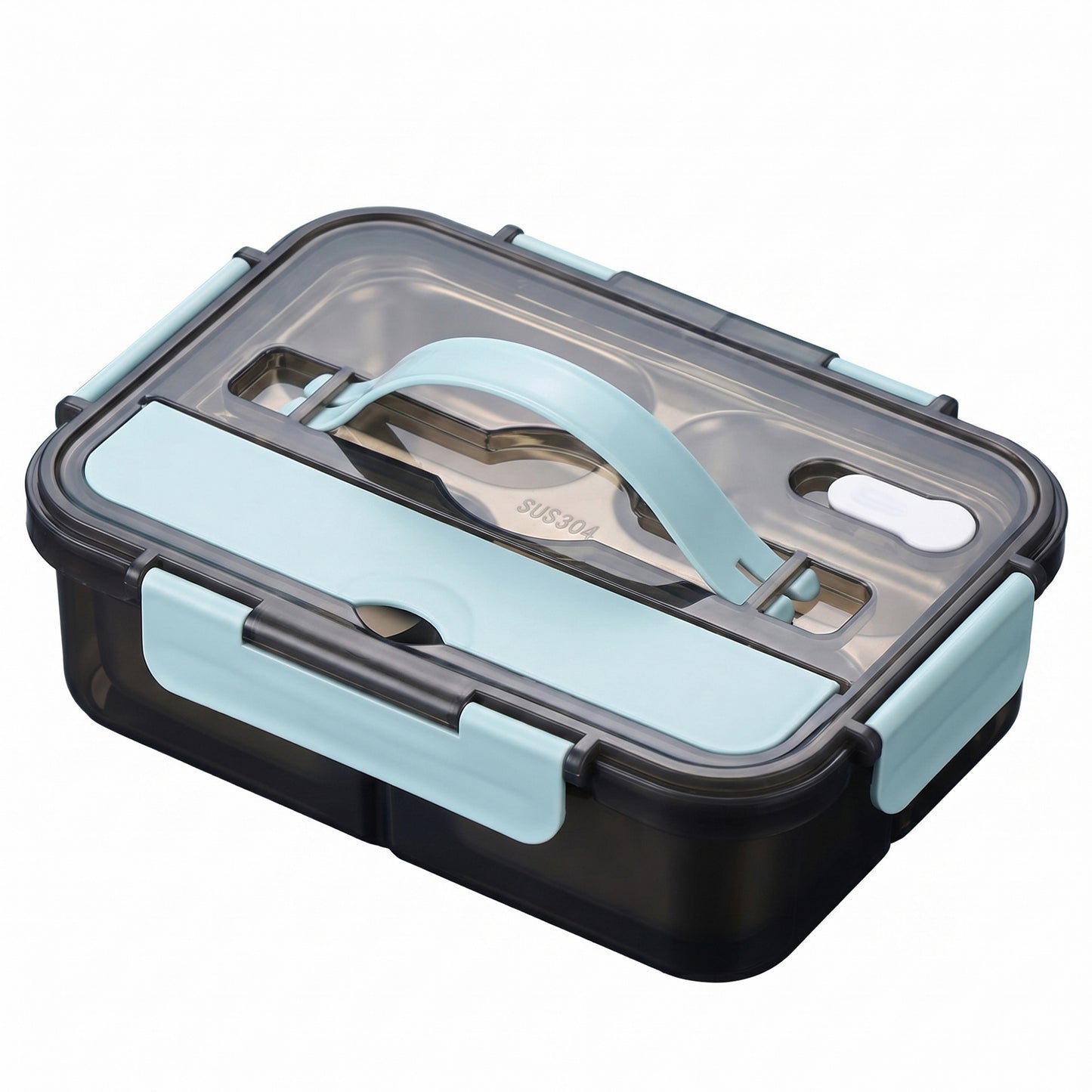 Bento Lunch Box Leakproof Food Container with Compartments Utensil Storage and Secure Lock Lid