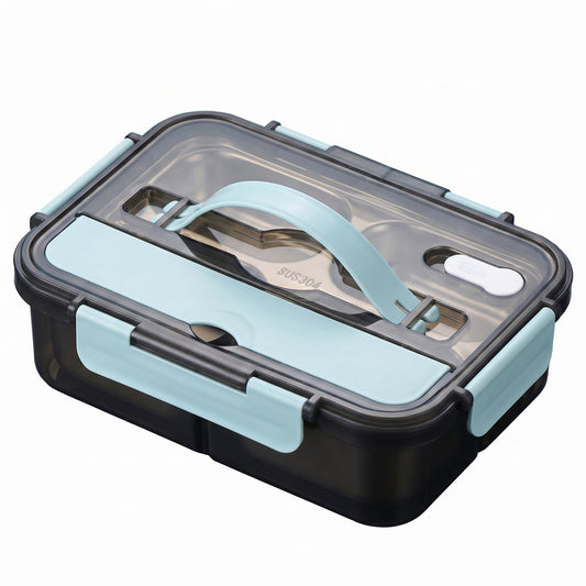 Bento Lunch Box Leakproof Food Container with Compartments Utensil Storage and Secure Lock Lid