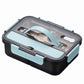 Bento Lunch Box Leakproof Food Container with Compartments Utensil Storage and Secure Lock Lid