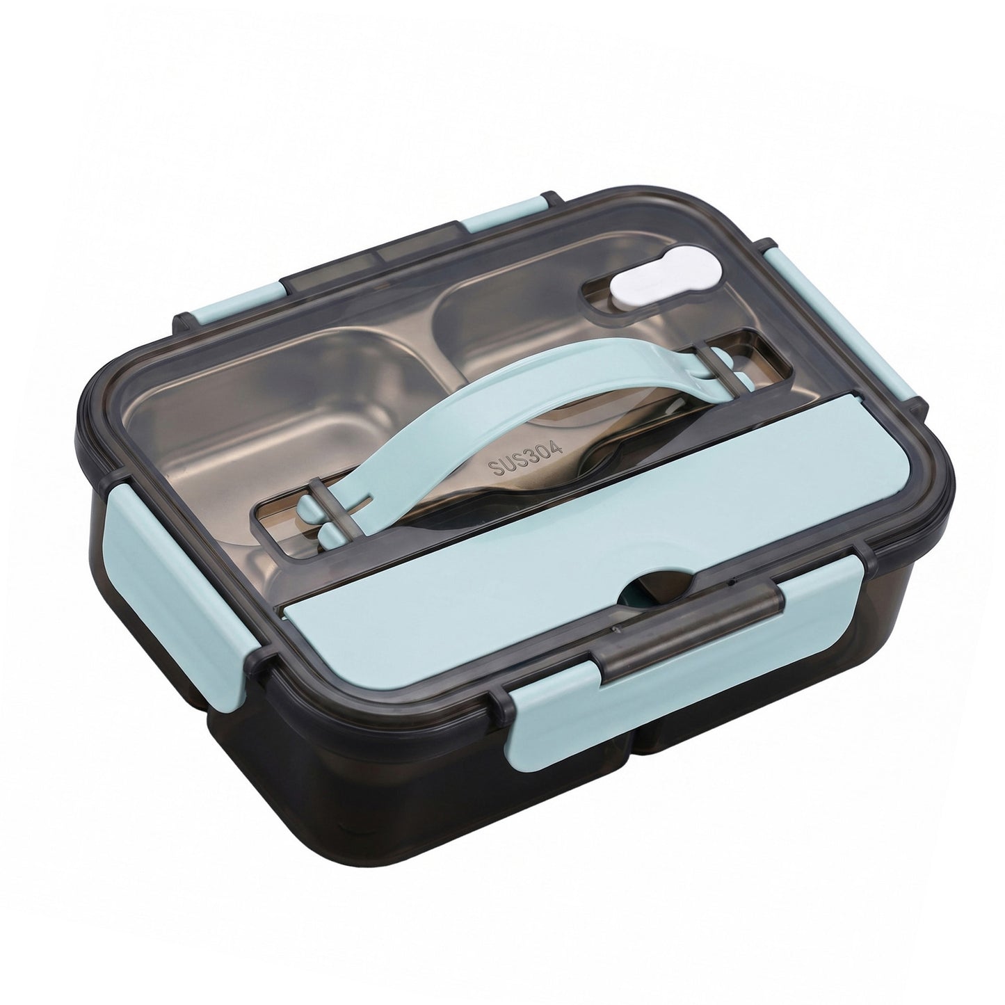 Bento Lunch Box Leakproof Food Container with Compartments Utensil Storage and Secure Lock Lid