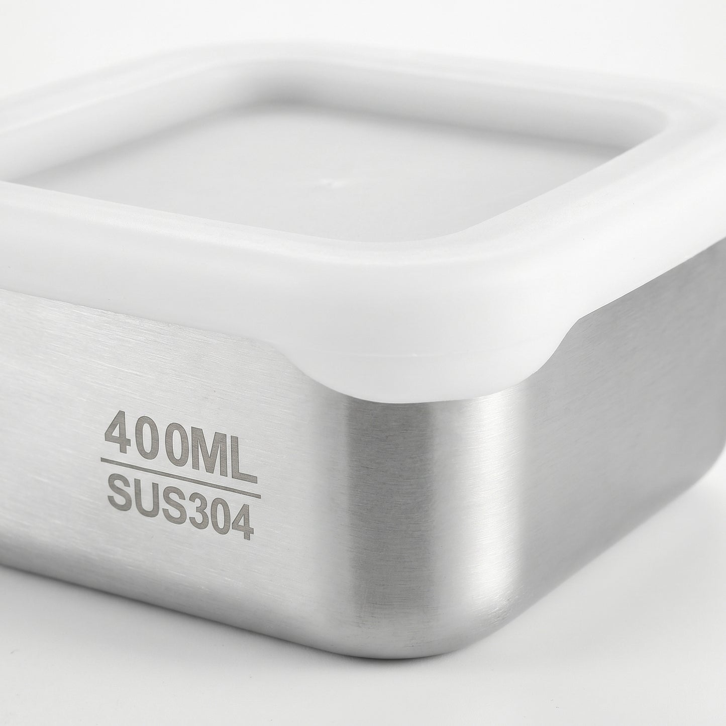 2 Pack Stainless Steel Food Storage Container 400ml Airtight Lid Compact Meal Prep Box