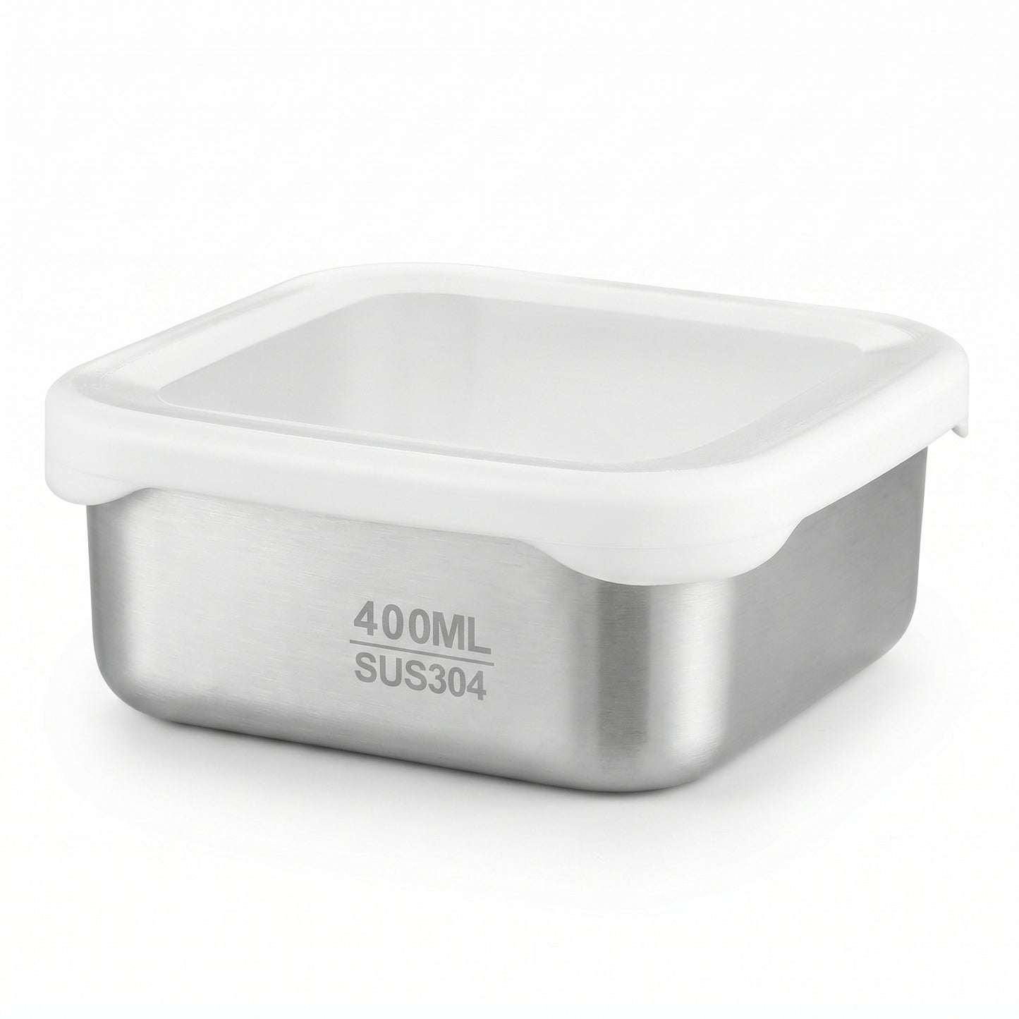 2 Pack Stainless Steel Food Storage Container 400ml Airtight Lid Compact Meal Prep Box