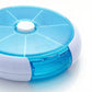 2 Pack Round Pill Organizer Travel Case with 7 Compartments Flip Lid Portable Medication Storage
