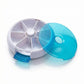 2 Pack Round Pill Organizer Travel Case with 7 Compartments Flip Lid Portable Medication Storage