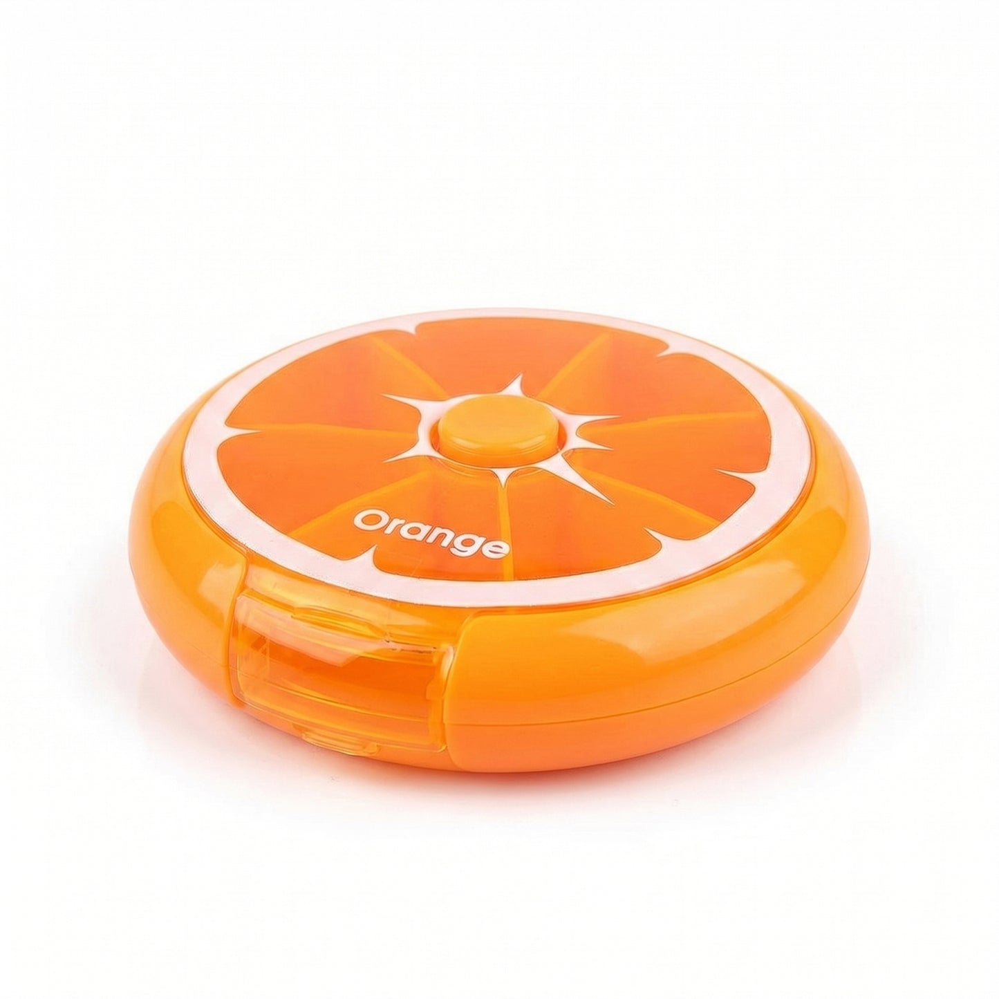 2 Pack Round Pill Organizer Travel Case with 7 Compartments Flip Lid Portable Medication Storage