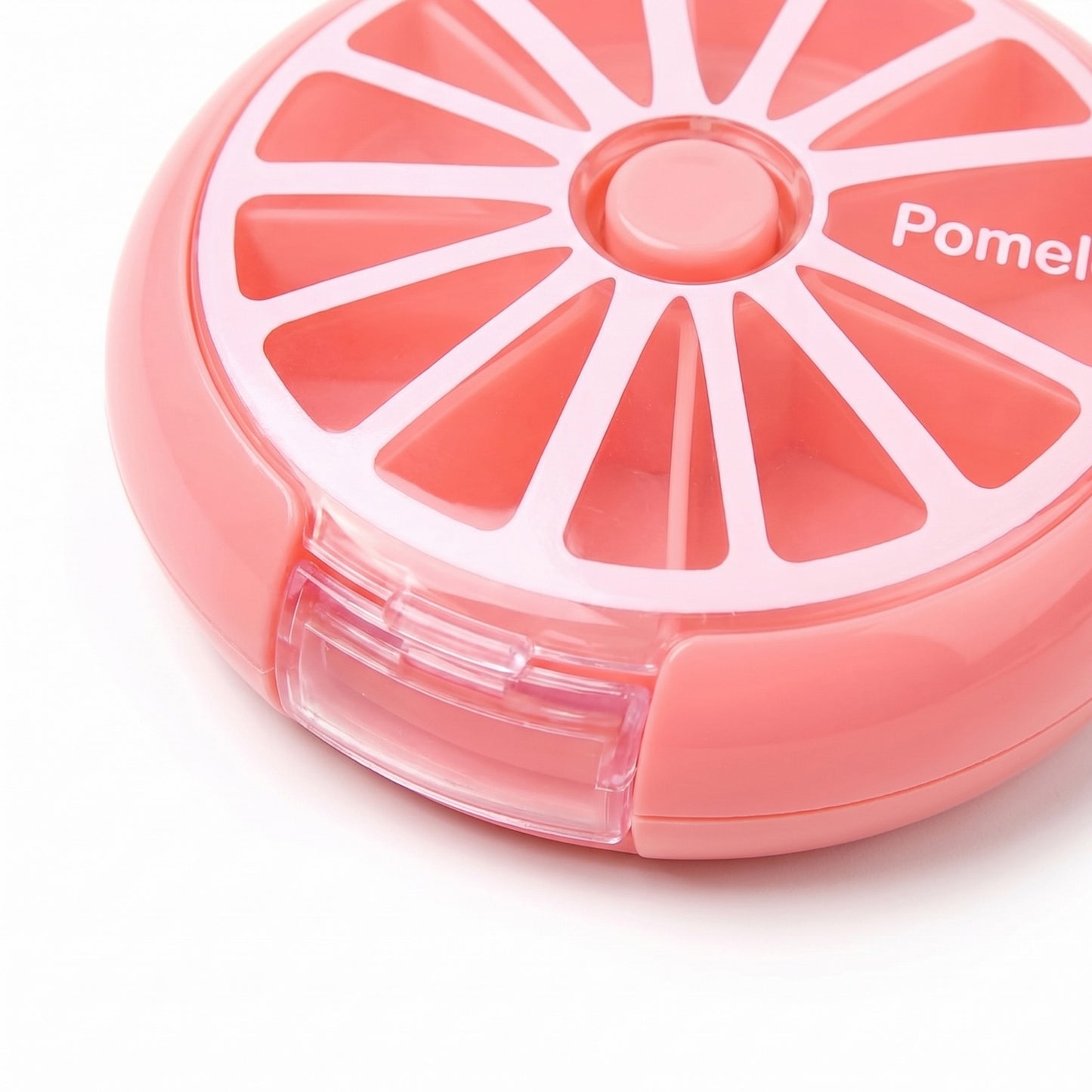 2 Pack Round Pill Organizer Travel Case with 7 Compartments Flip Lid Portable Medication Storage