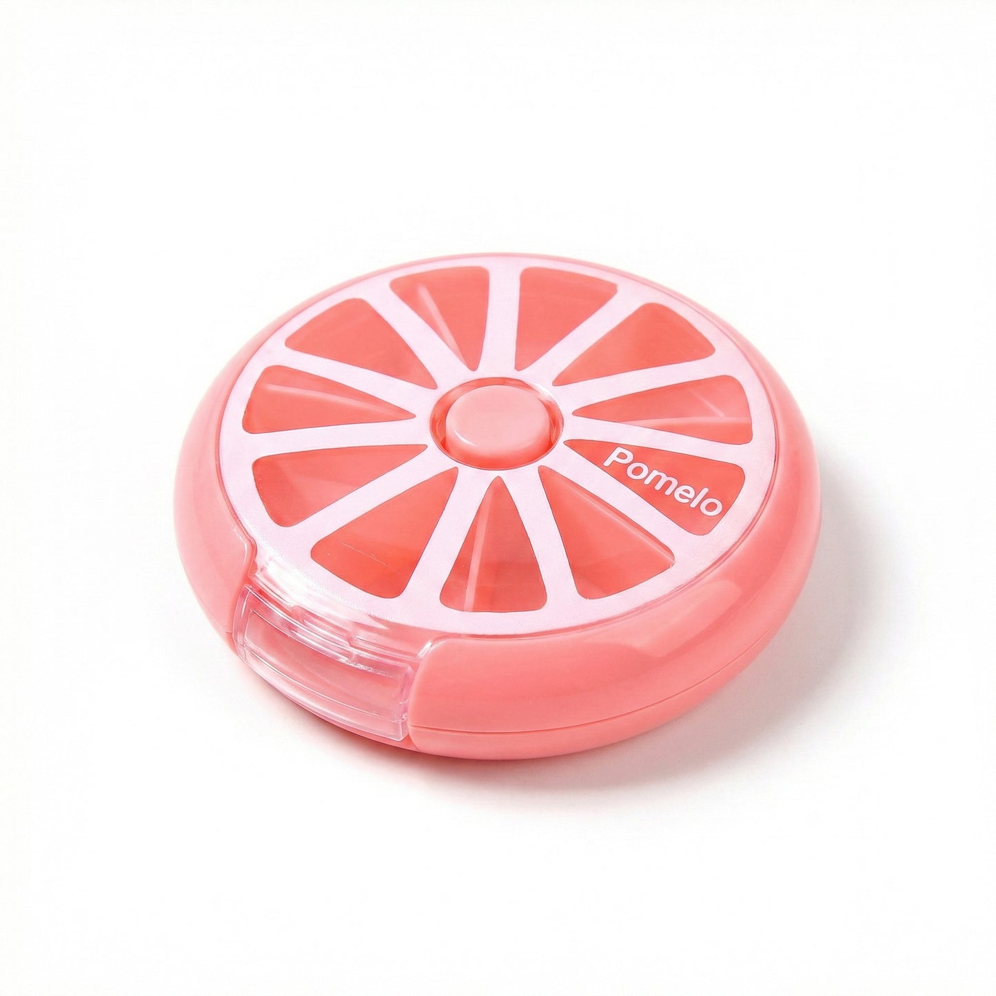 2 Pack Round Pill Organizer Travel Case with 7 Compartments Flip Lid Portable Medication Storage