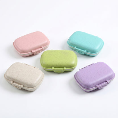 5-Pcs Travel Pill Organizer Case Set with Multi-Compartments Portable Medication Storage Flip Lid
