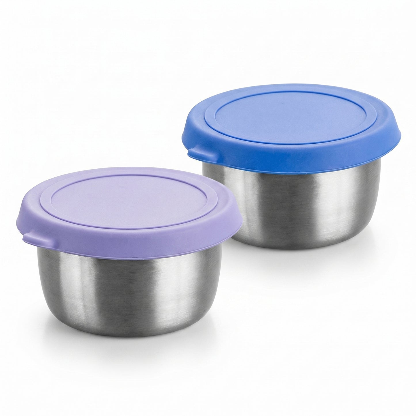 Food Storage Container Set with Stainless Steel Bowls and Silicone Lids Reusable Containers