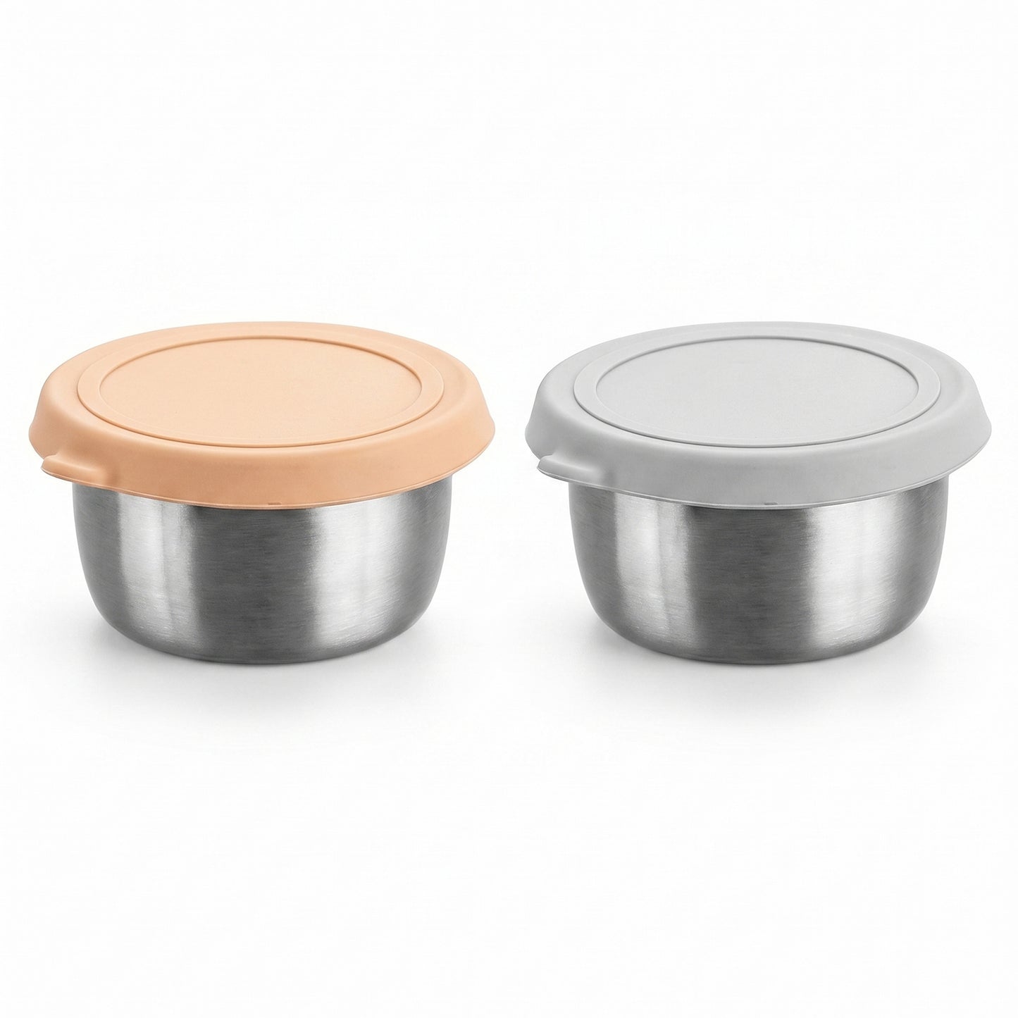 Food Storage Container Set with Stainless Steel Bowls and Silicone Lids Reusable Containers