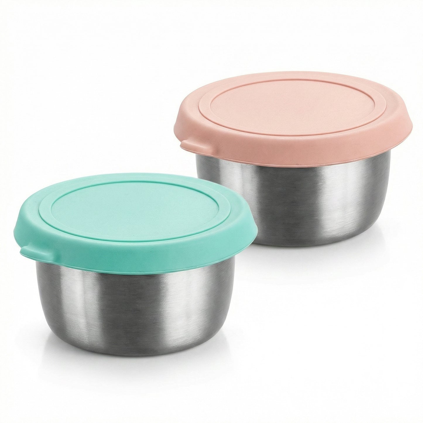 Food Storage Container Set with Stainless Steel Bowls and Silicone Lids Reusable Containers