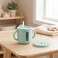 Baby Training Cup with Straw and Handles Soft Silicone Toddler Sippy Cup with Measurement Markings