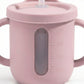 Baby Training Cup with Straw and Handles Soft Silicone Toddler Sippy Cup with Measurement Markings