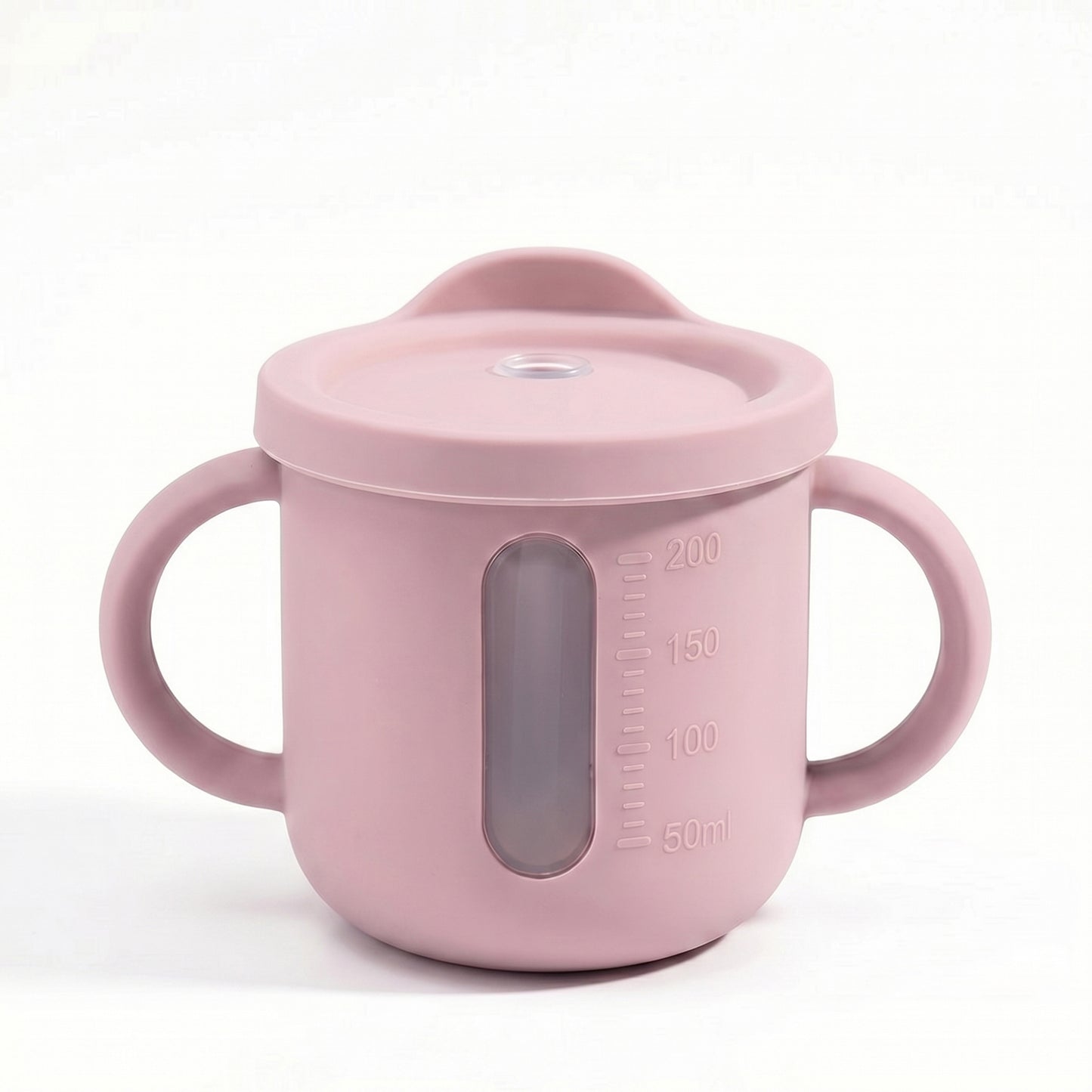 Baby Training Cup with Straw and Handles Soft Silicone Toddler Sippy Cup with Measurement Markings