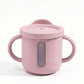 Baby Training Cup with Straw and Handles Soft Silicone Toddler Sippy Cup with Measurement Markings