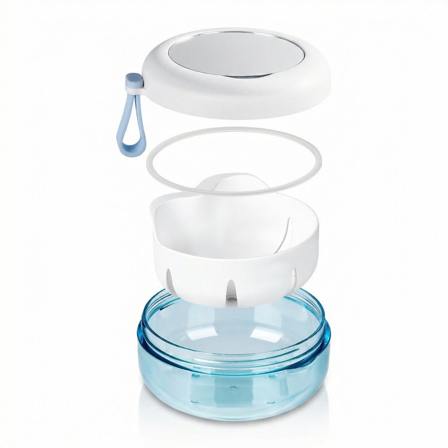 Denture Retainer Case with Mirror & Strainer, Leakproof Orthodontic Mouth Guard Storage Box