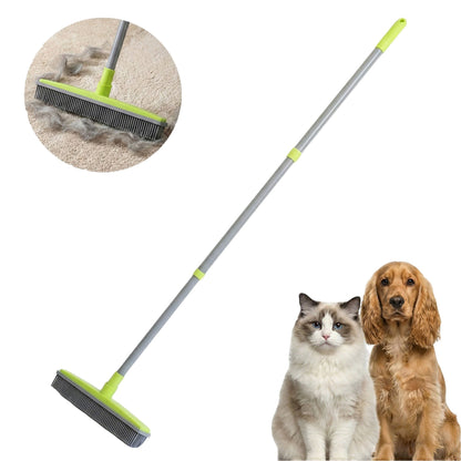 Pet Hair Removal Broom with Rubber Bristles and Long Handle