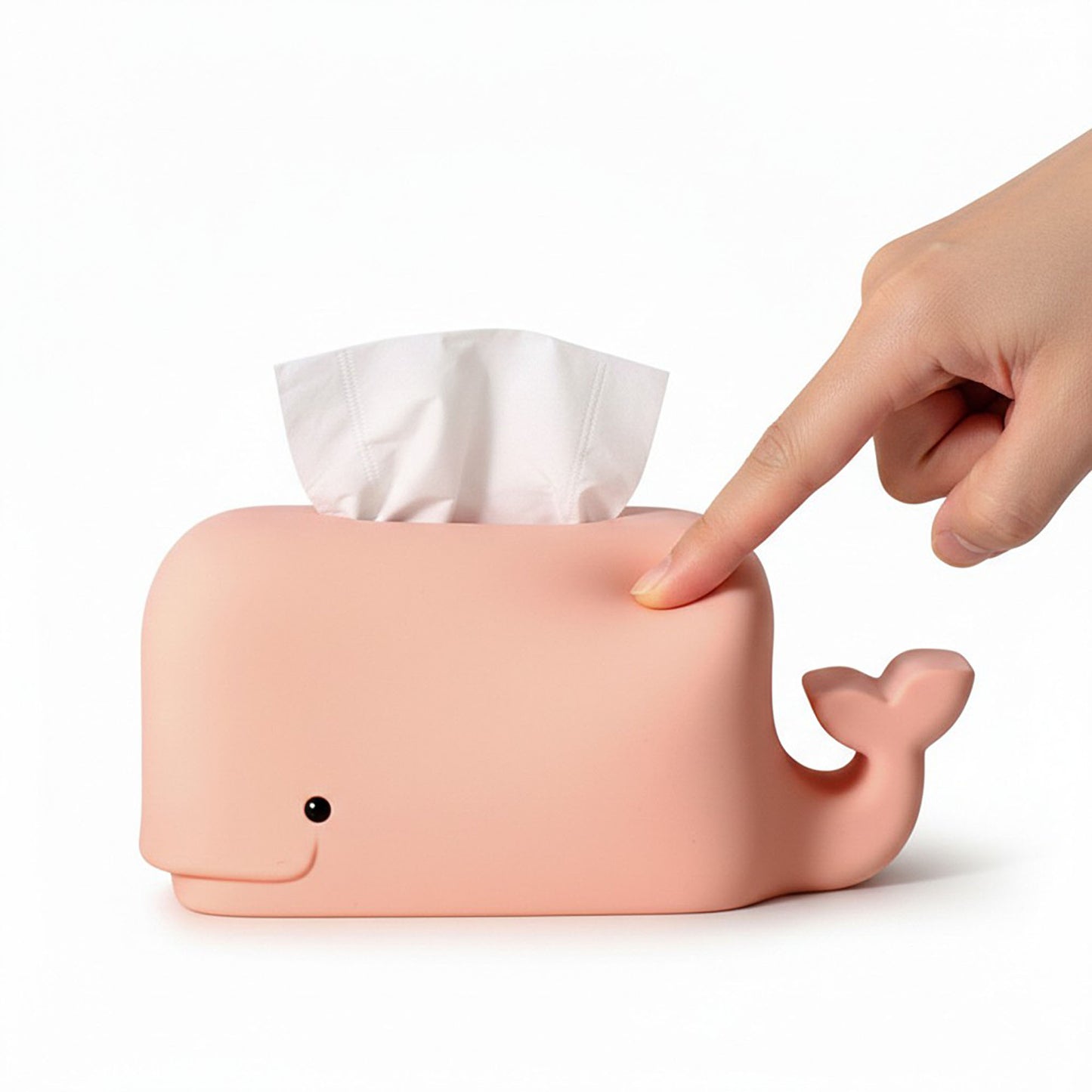 Whale Shape Tissue Box Cover Soft Decorative Tabletop Tissue Holder