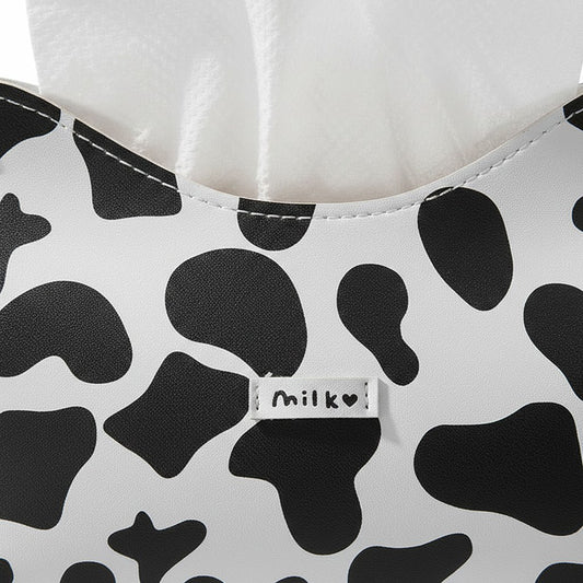 3-piece Cow Print Tissue Box Cover Decorative Soft Holder for Tabletop Use