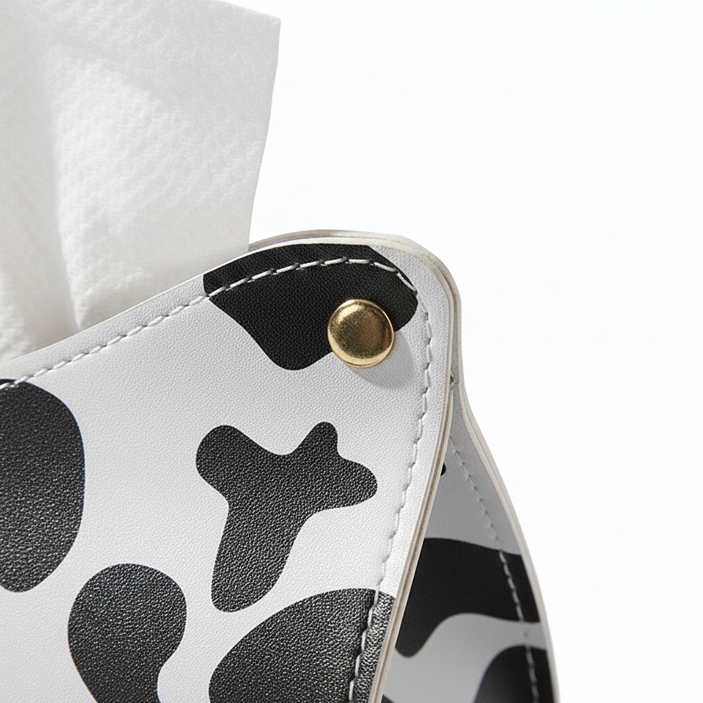 3-piece Cow Print Tissue Box Cover Decorative Soft Holder for Tabletop Use