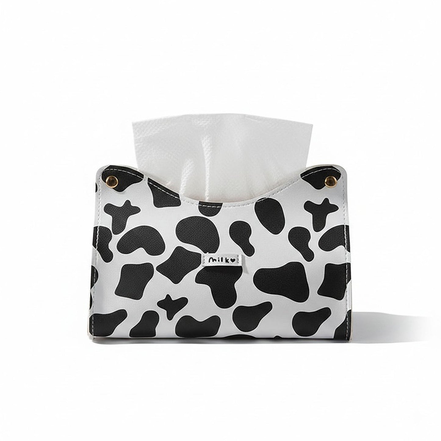 3-piece Cow Print Tissue Box Cover Decorative Soft Holder for Tabletop Use