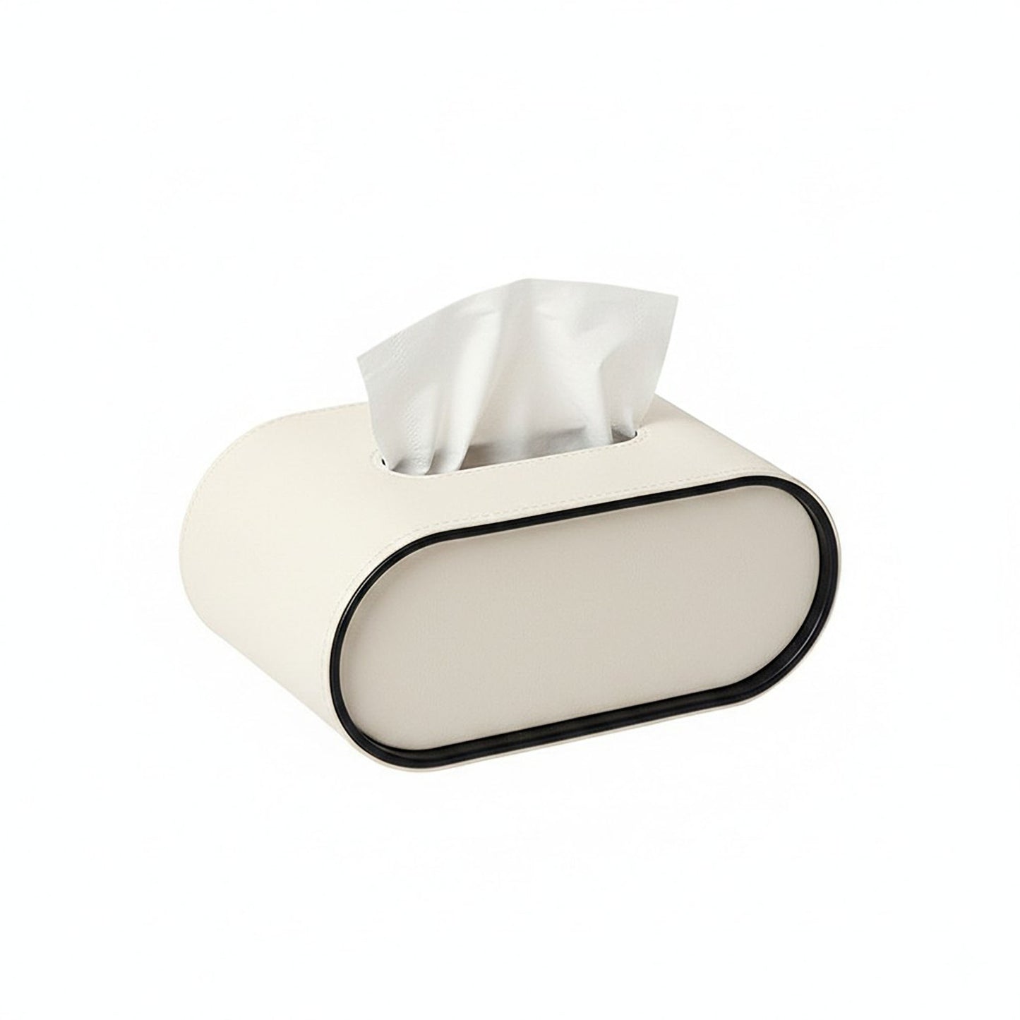 Rounded Minimalist Tissue Box Cover with Smooth Contoured Design