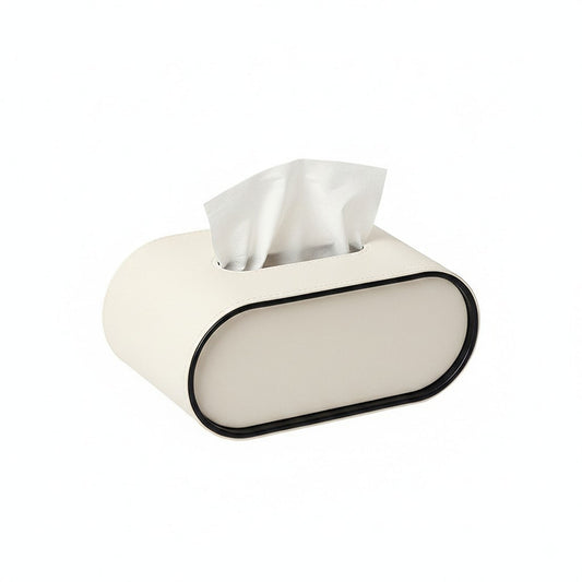 Rounded Minimalist Tissue Box Cover with Smooth Contoured Design