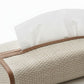 Textured Fabric Tissue Box Cover with Clean Trim Detail